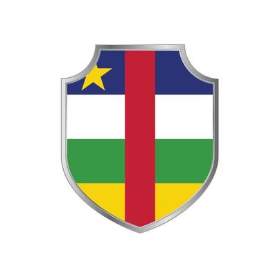 Flag of Central African with metal shield frame