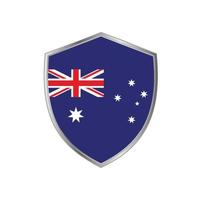 bandera de australia con marco plateado vector