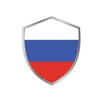 Flag of Russia with silver frame vector