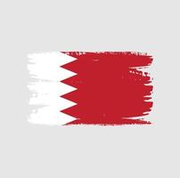 Flag of Bahrain with brush style vector