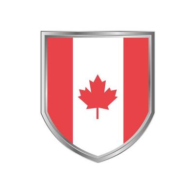 Flag Of Canada with metal shield frame
