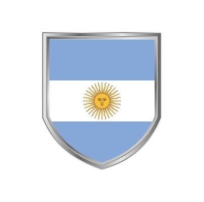 Flag Of Argentina with metal shield frame