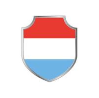 Flag of Luxembourg with metal shield frame vector