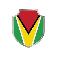 Flag of Guyana with metal shield frame vector