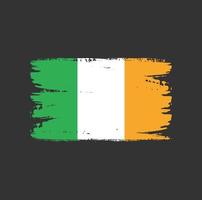 Flag of Ireland with brush style vector