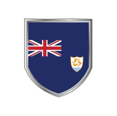 Flag Of Anguilla with Metal Shield Frame