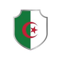 Flag of Algeria with metal shield frame vector