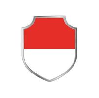 Flag of Indonesia or Monaco with metal shield frame vector