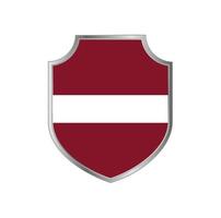 Flag of Latvia with metal shield frame vector