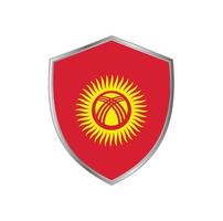 Flag of Kyrgyzstan with silver frame vector