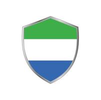 Flag of Sierra Leone with silver frame vector