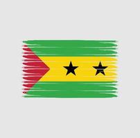 Flag of Sao Tome with grunge style vector