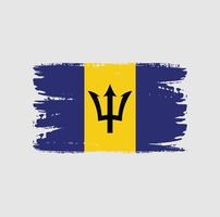 bandera de barbados con estilo de pincel vector