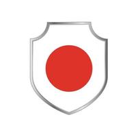 Flag of Japan with metal shield frame vector