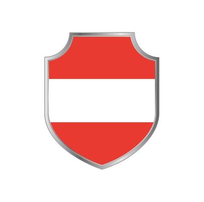 Flag of Austria with metal shield frame