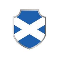 bandera de escocia con marco de escudo de metal vector