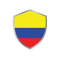 bandera de colombia con marco plateado vector