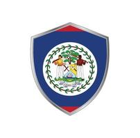 Flag of Belize with silver frame vector