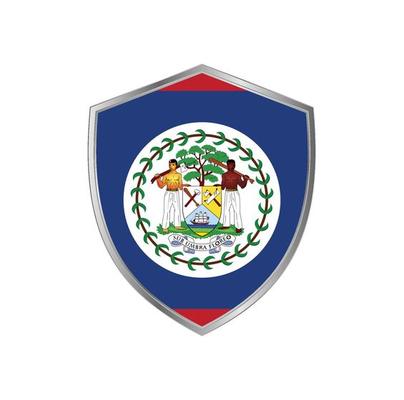 Flag of Belize with silver frame