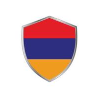 bandera de armenia con marco plateado vector