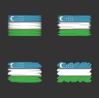 Collection flag of Uzbekistan vector