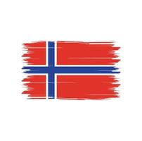 Norway flag vector with watercolor brush style