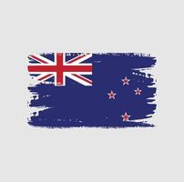 Flag of New Zealand with brush style vector