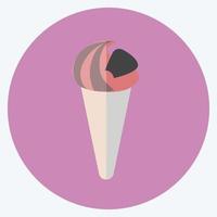 icono de helado en estilo plano de moda aislado sobre fondo azul suave vector