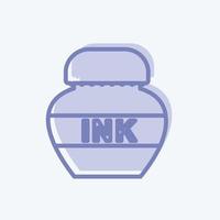 Ink Bottle Icon in trendy two tone style isolated on soft blue background