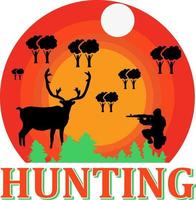 hunting design vector printing on t shirt silkscreen
