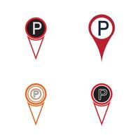 Parking location pin vector icon illustration design template