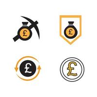 pound money vector icon illustration design template - vector