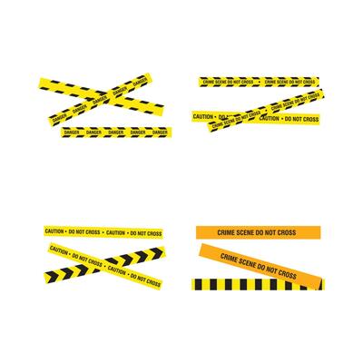 Black and yellow police stripe Vector illustration design