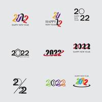 happy set of new year 2022 vector illustration design template