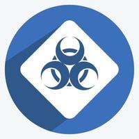 Epidemic Icon in trendy long shadow style isolated on soft blue background vector