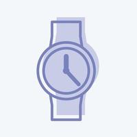 icono de reloj casual en moderno estilo de dos tonos aislado sobre fondo azul suave vector
