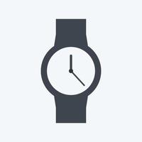 icono de reloj casual en estilo moderno glifo aislado sobre fondo azul suave vector