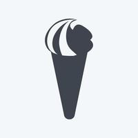 icono de helado en estilo moderno glifo aislado sobre fondo azul suave vector