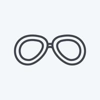 icono de gafas vintage en estilo de línea de moda aislado sobre fondo azul suave vector