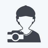 Taking picture Icon in trendy glyph style isolated on soft blue background vector