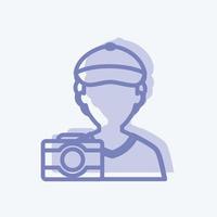 Taking picture Icon in trendy two tone style isolated on soft blue background vector