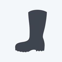 Gardening Boots Icon in trendy glyph style isolated on soft blue background vector