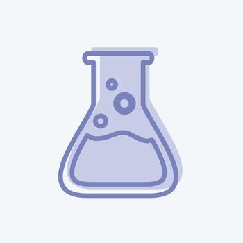 Flask Icon in trendy two tone style isolated on soft blue background vector