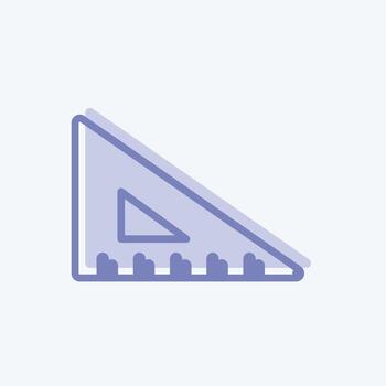 Triangle Ruler Icon in trendy two tone style isolated on soft blue background vector