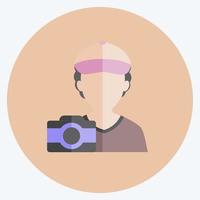 Taking picture Icon in trendy flat style isolated on soft blue background vector