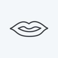 Lips Icon in trendy line style isolated on soft blue background vector