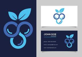 BLUE BERRY logo design template vector