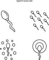 conjunto de iconos de esperma aislado sobre fondo blanco. icono de esperma símbolo de esperma lineal de contorno de línea delgada para logo, web, aplicación, ui. icono de esperma signo simple. vector