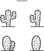 iconos de cactus aislados sobre fondo blanco. icono de cactus símbolo de cactus lineal de contorno de línea delgada para logotipo, web, aplicación, interfaz de usuario. icono de cactus signo simple. vector