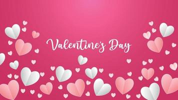 Valentines day background with hearts vector